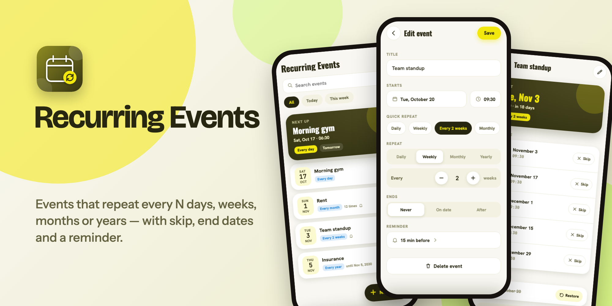 Recurring Events 1